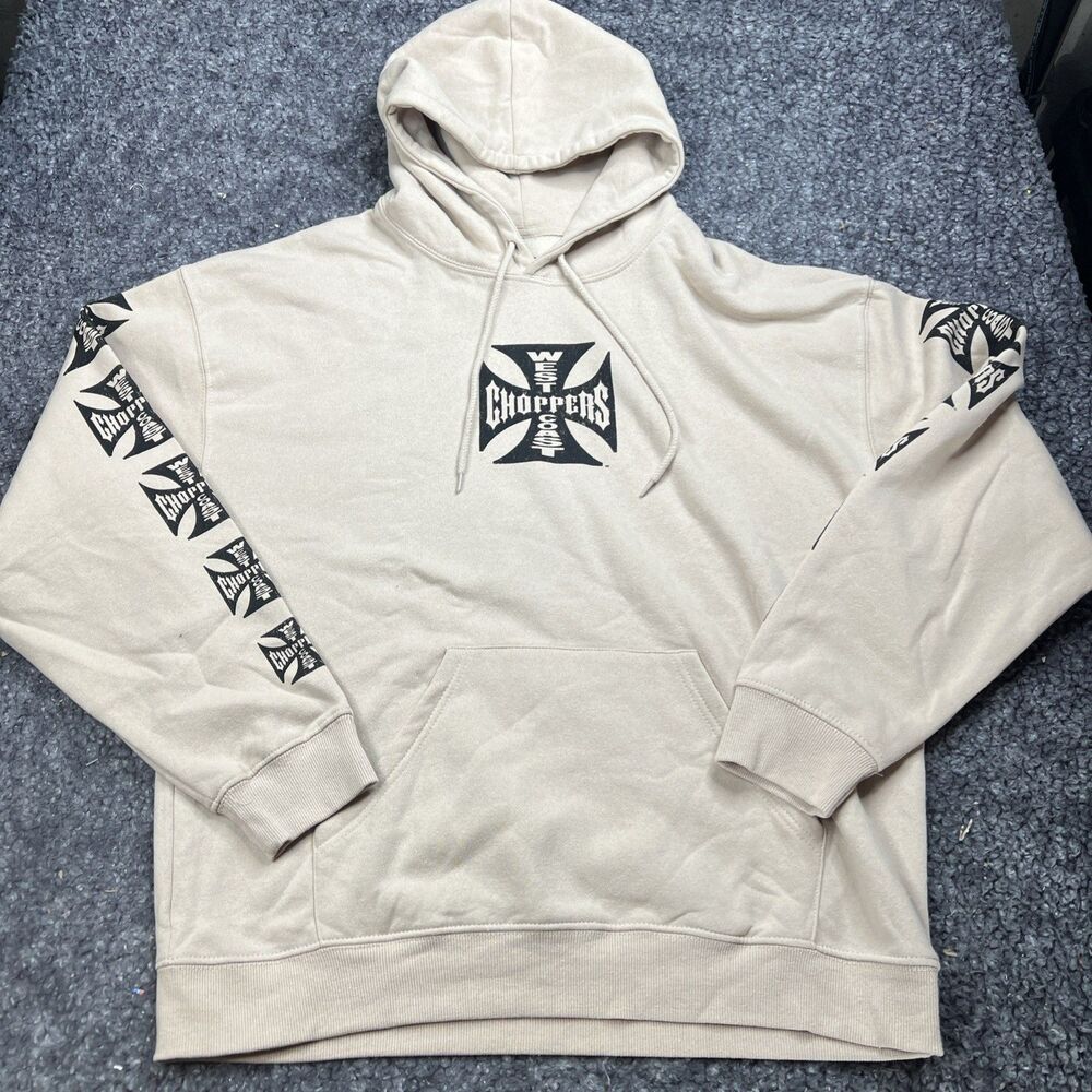 West Coast Choppers Beige Pullover Hoodie Men’s L NWOT
